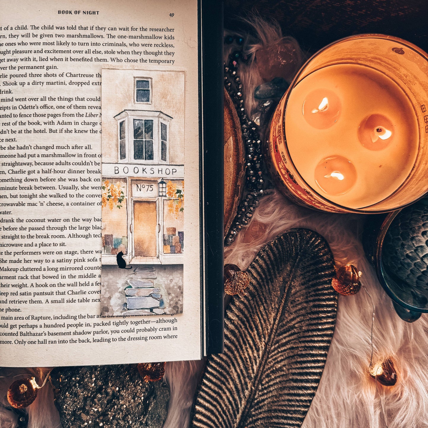 Spring Book Shop Watercolor Bookmark