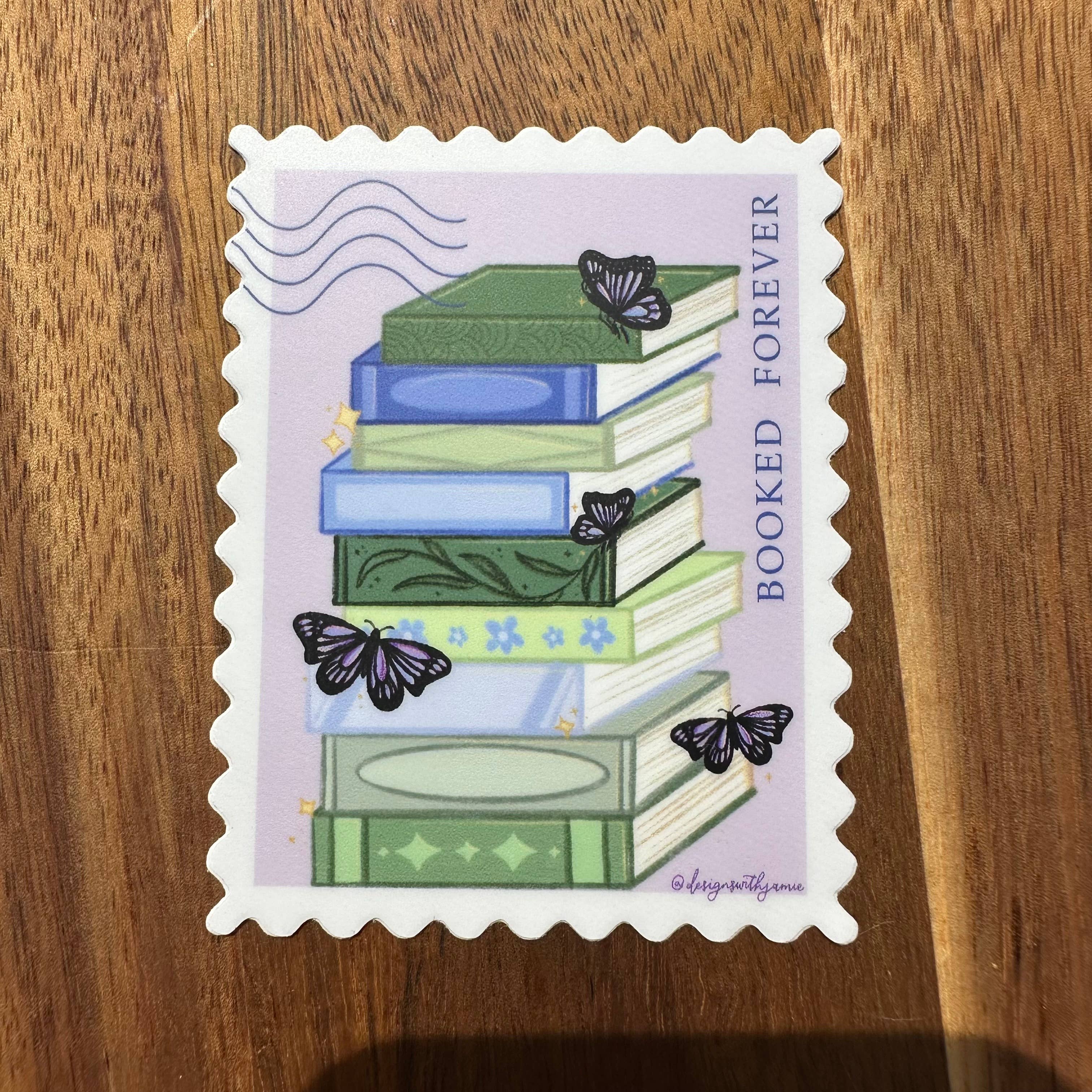 Booked Forever Stamp Sticker