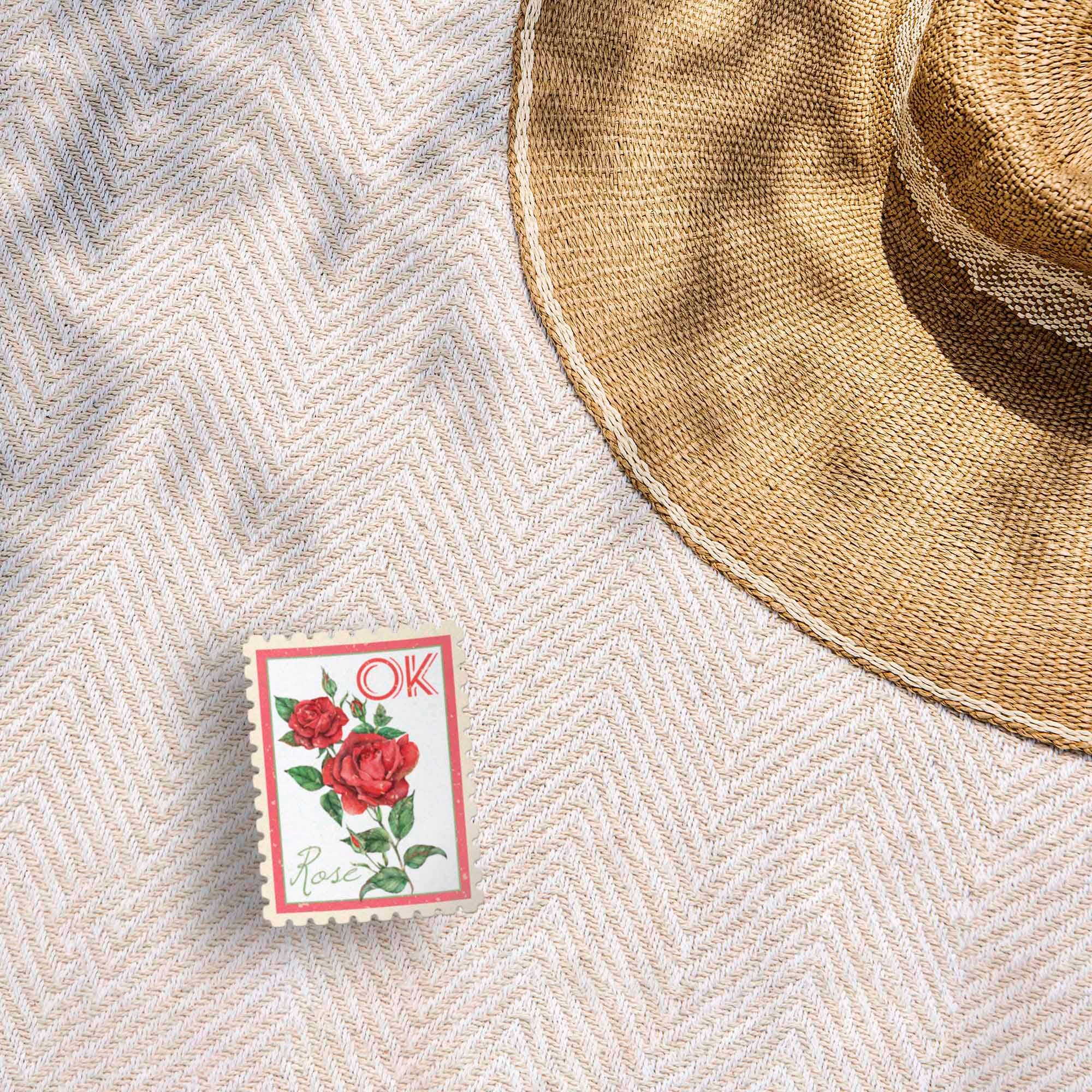 Oklahoma State Flower Rose Sticker - OK Vintage Stamp Decal