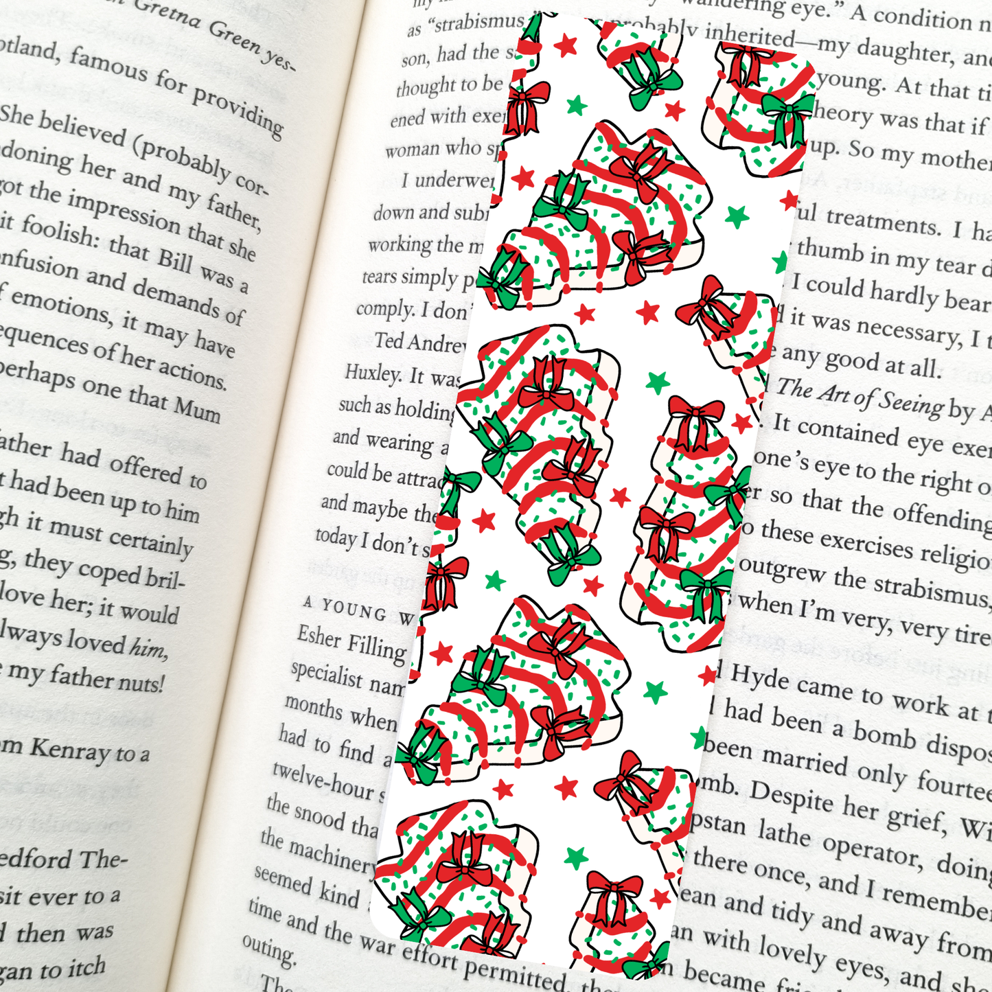 Christmas Tree Cakes | Soft Matte Laminated Bookmark