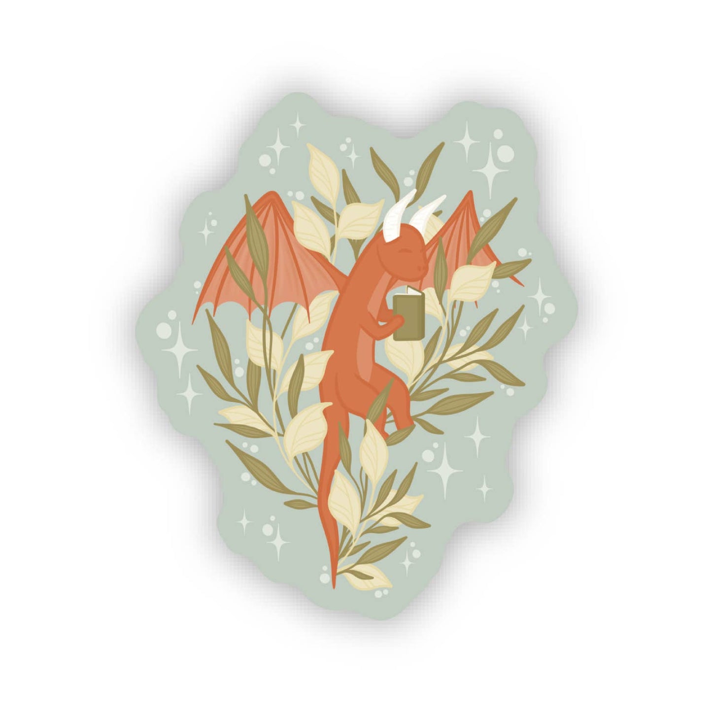 Flying Book Dragon Waterproof Vinyl Sticker