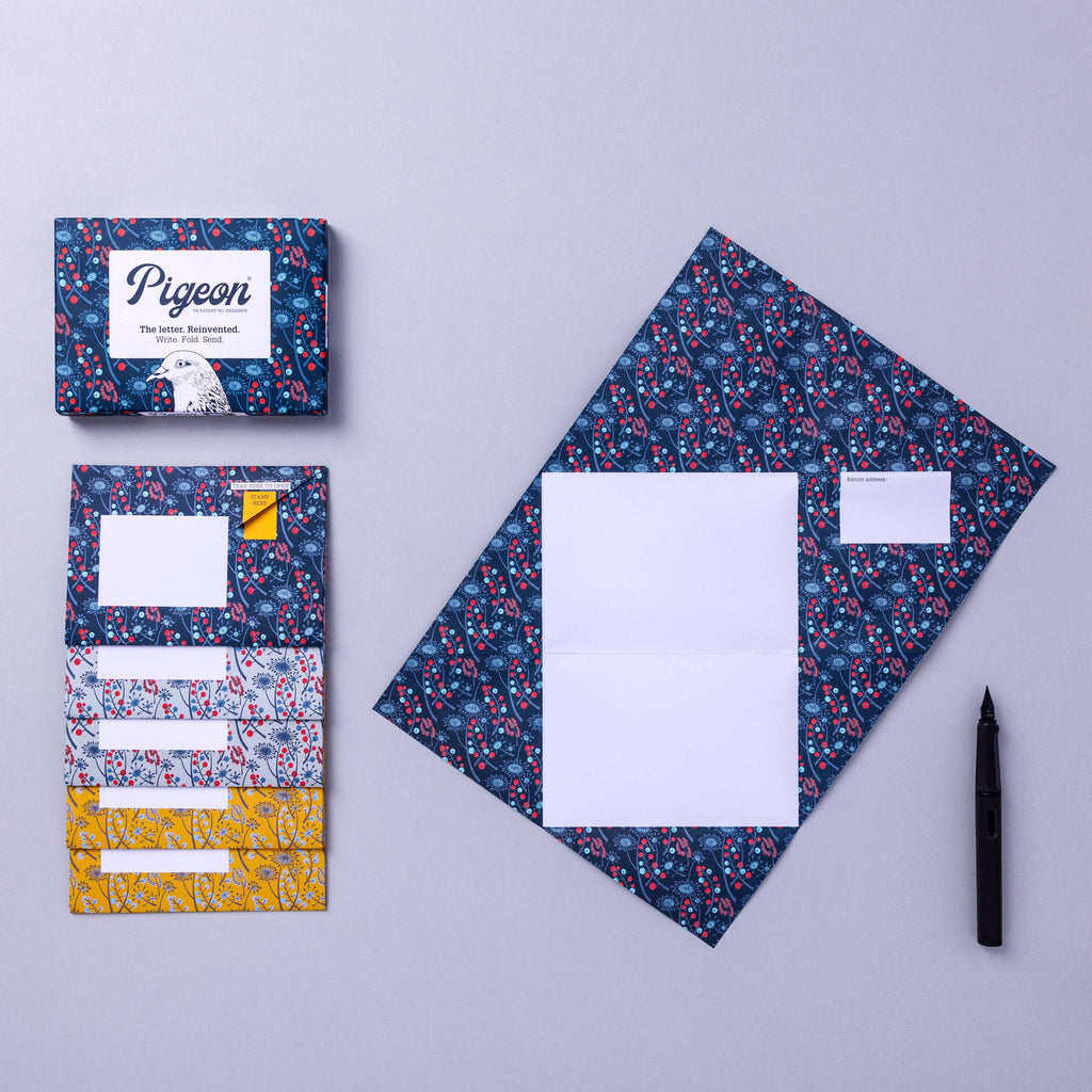 Hedgerow Pigeon, Folding Letter Set – Pack of 6 Letters