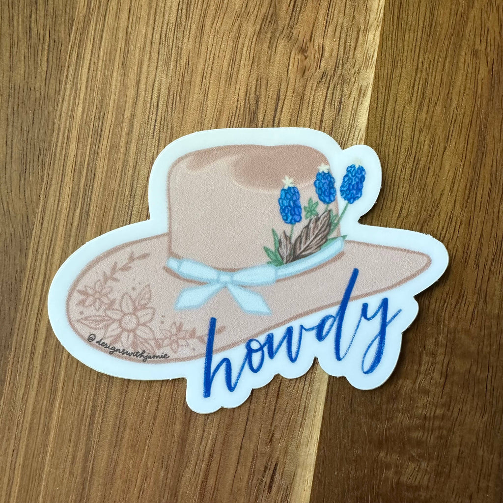 Howdy Cowgirl Hat Sticker