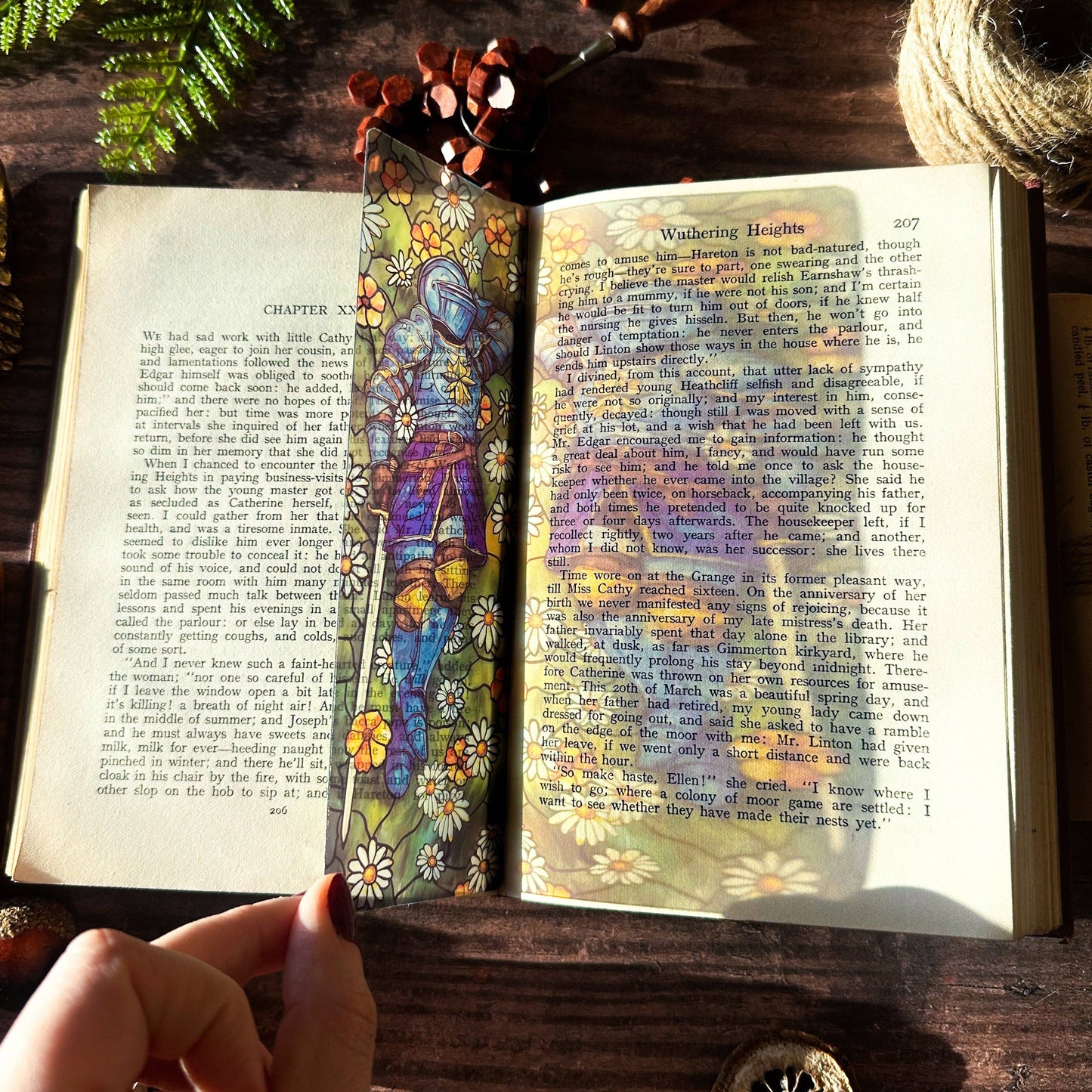 Knight of Flowers Stained Glass Bookmarks