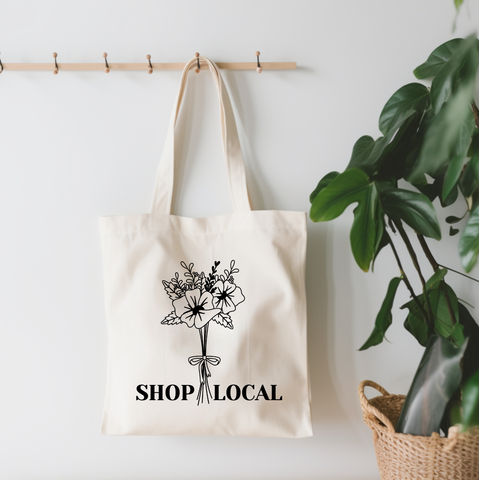 Shop Local Small Canvas Tote Bag