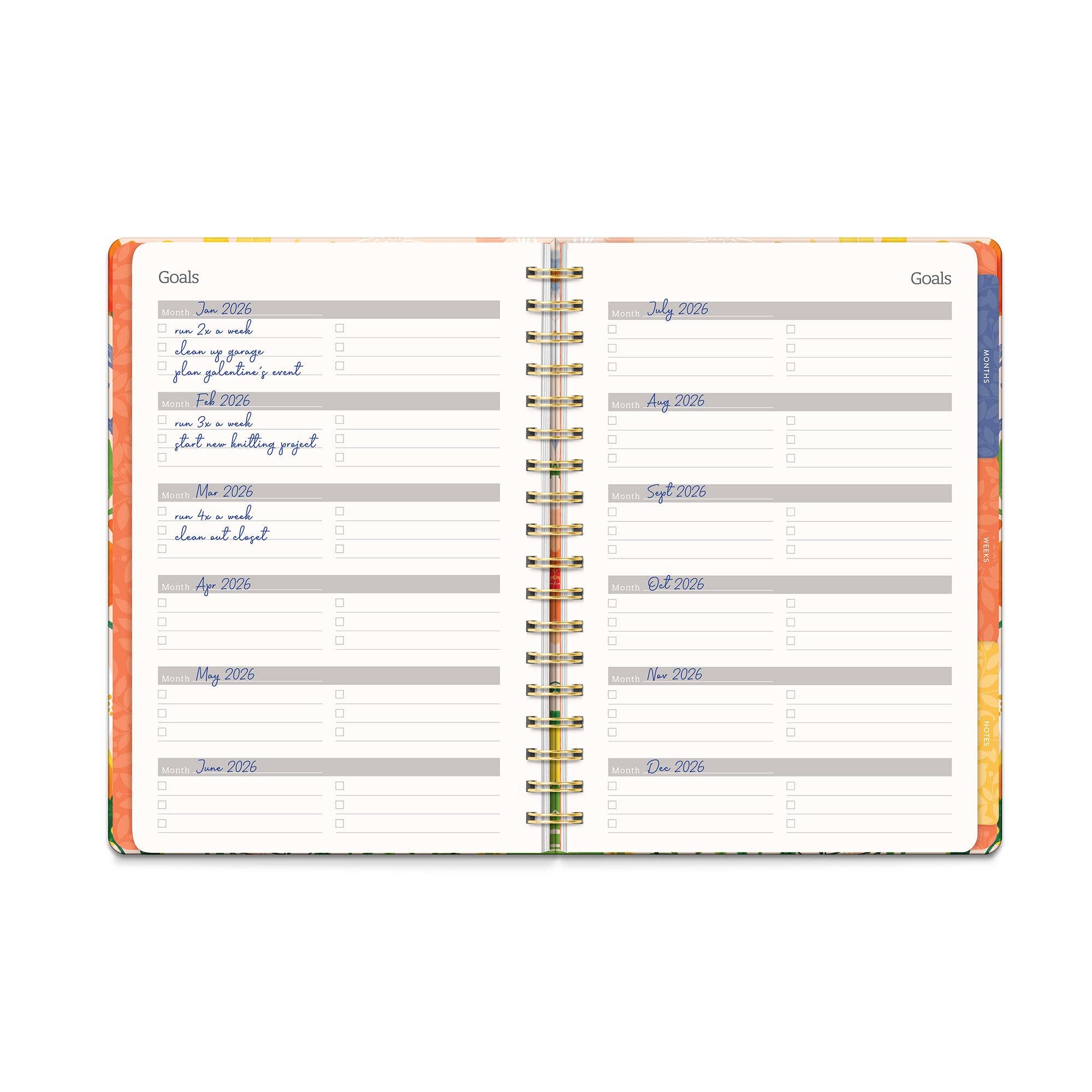Bold Blossoms Undated Tri-Tab Planner