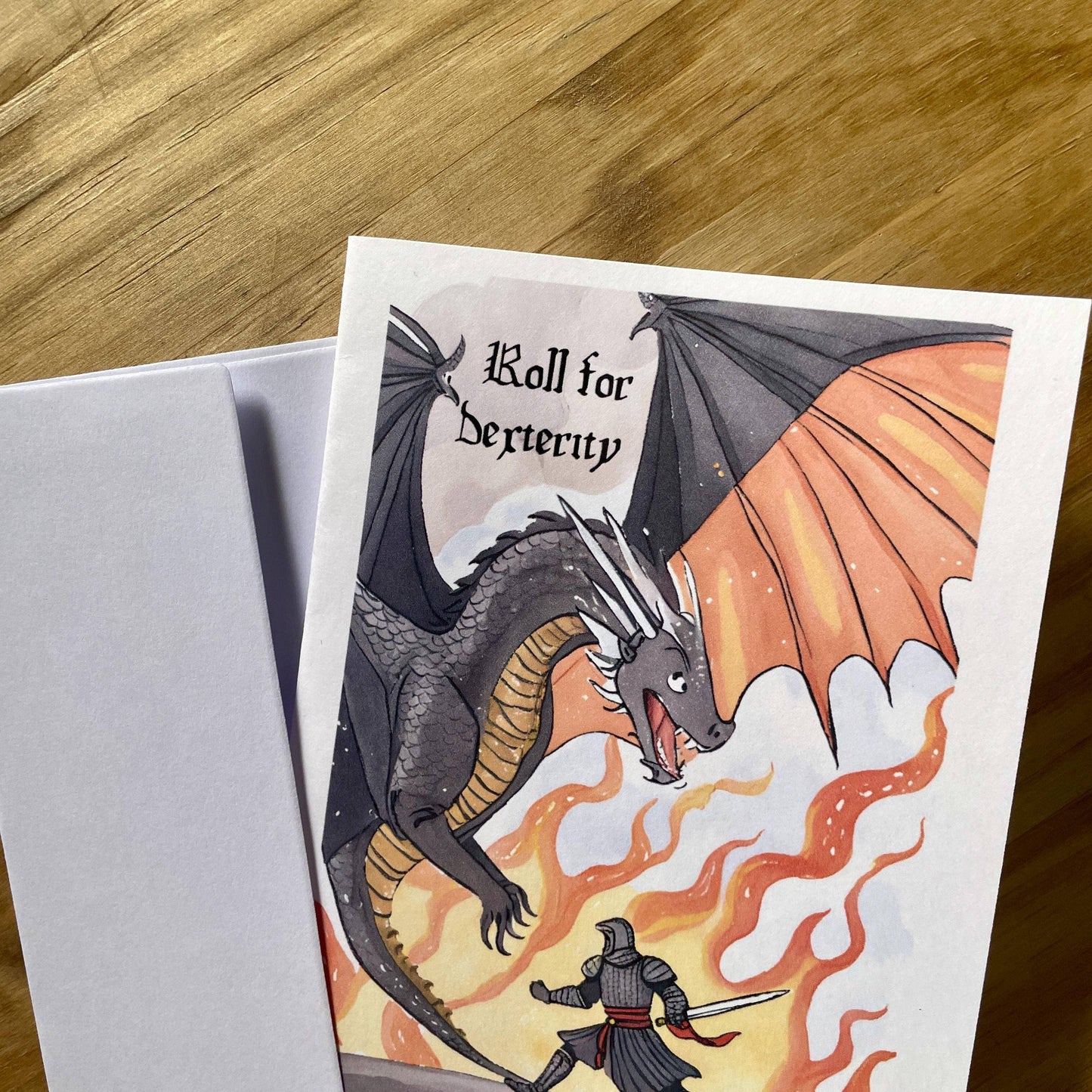 Medieval Knight And Dragon Encouragement Card 