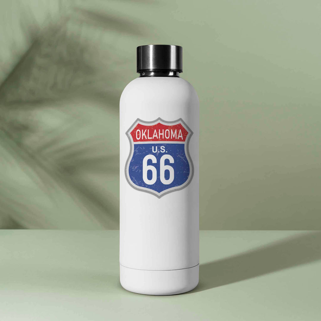 Oklahoma Blue Route 66 Sticker - Vintage Highway OK Decal