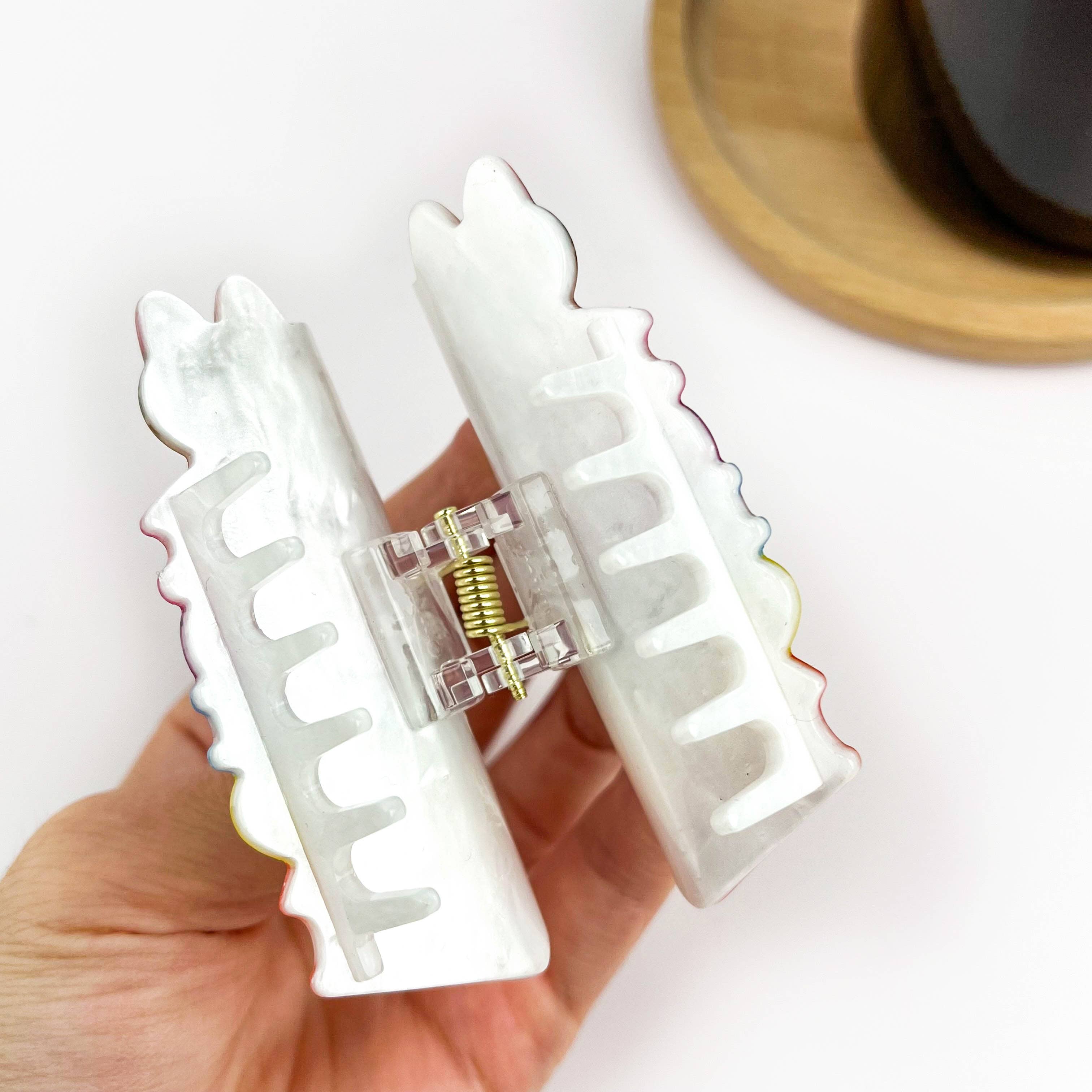 Creative Book Stack Hair Claw Clip with Cat