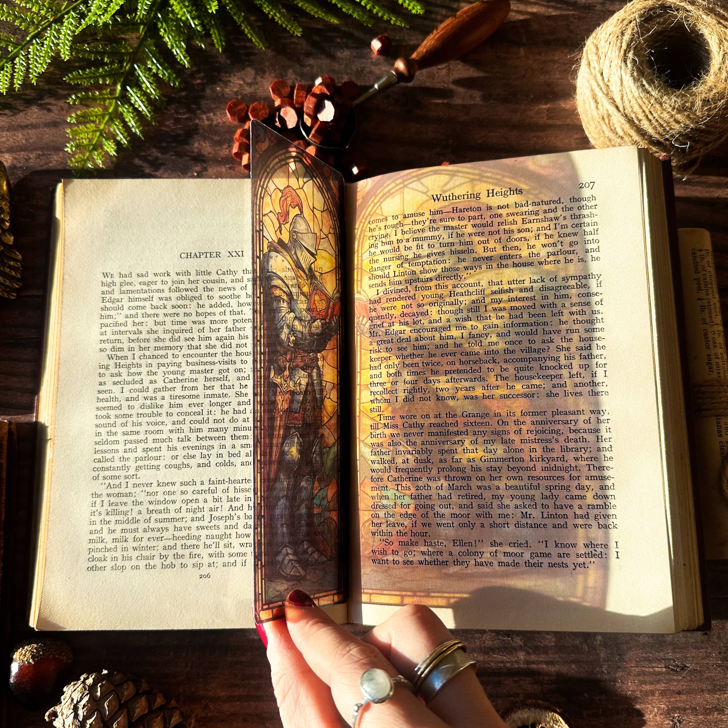 Romance Reading Knight Glass Bookmarks