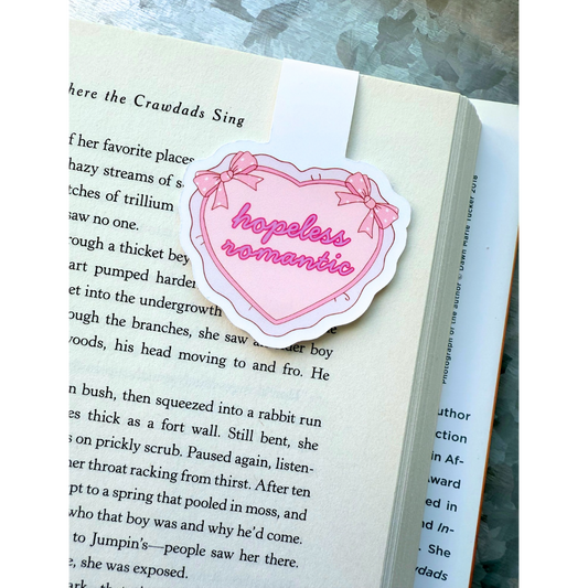 Hopeless romantic magnetic bookmark|romance bookmark