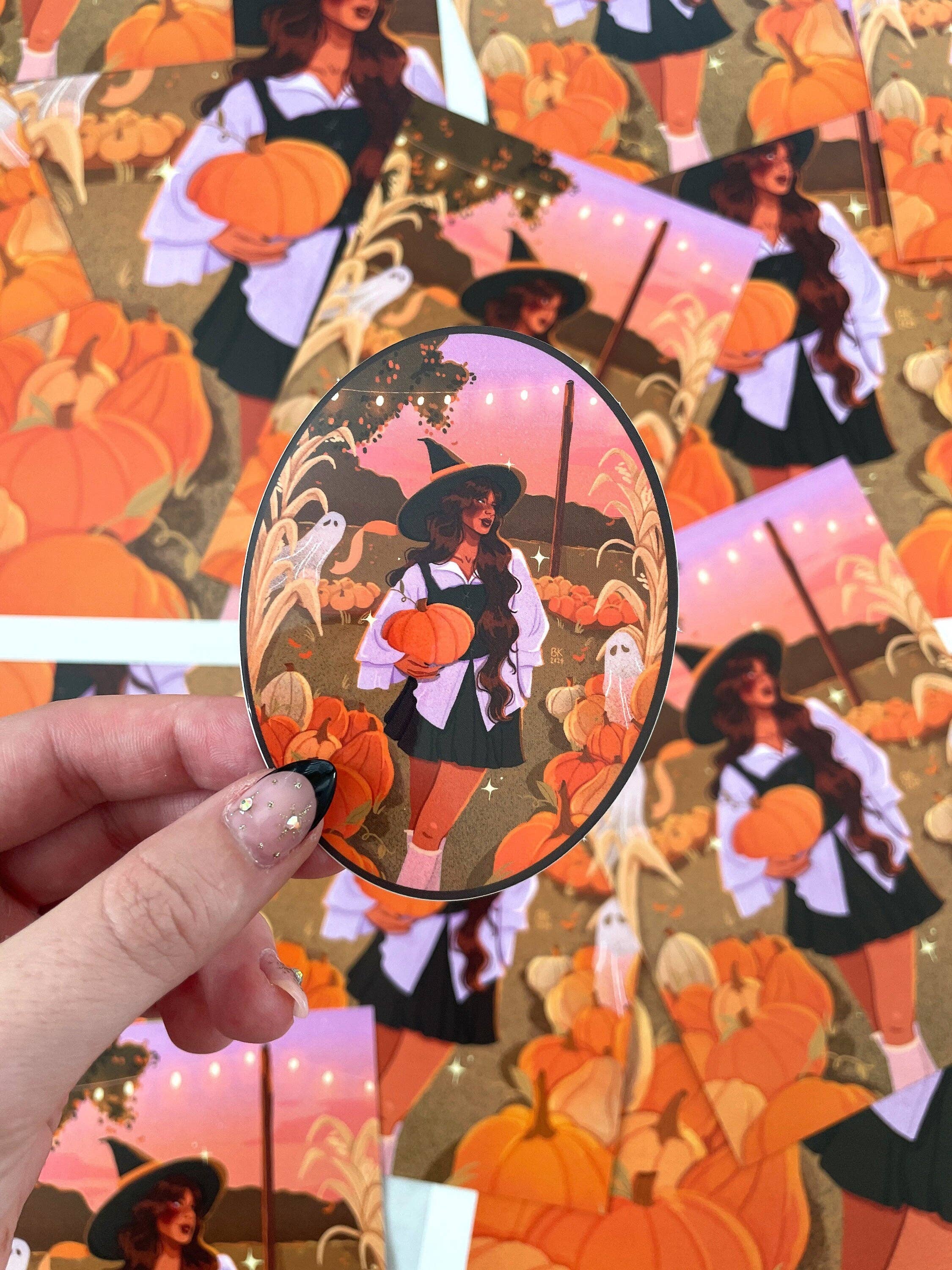 Pumpkin Patch Witch Sticker