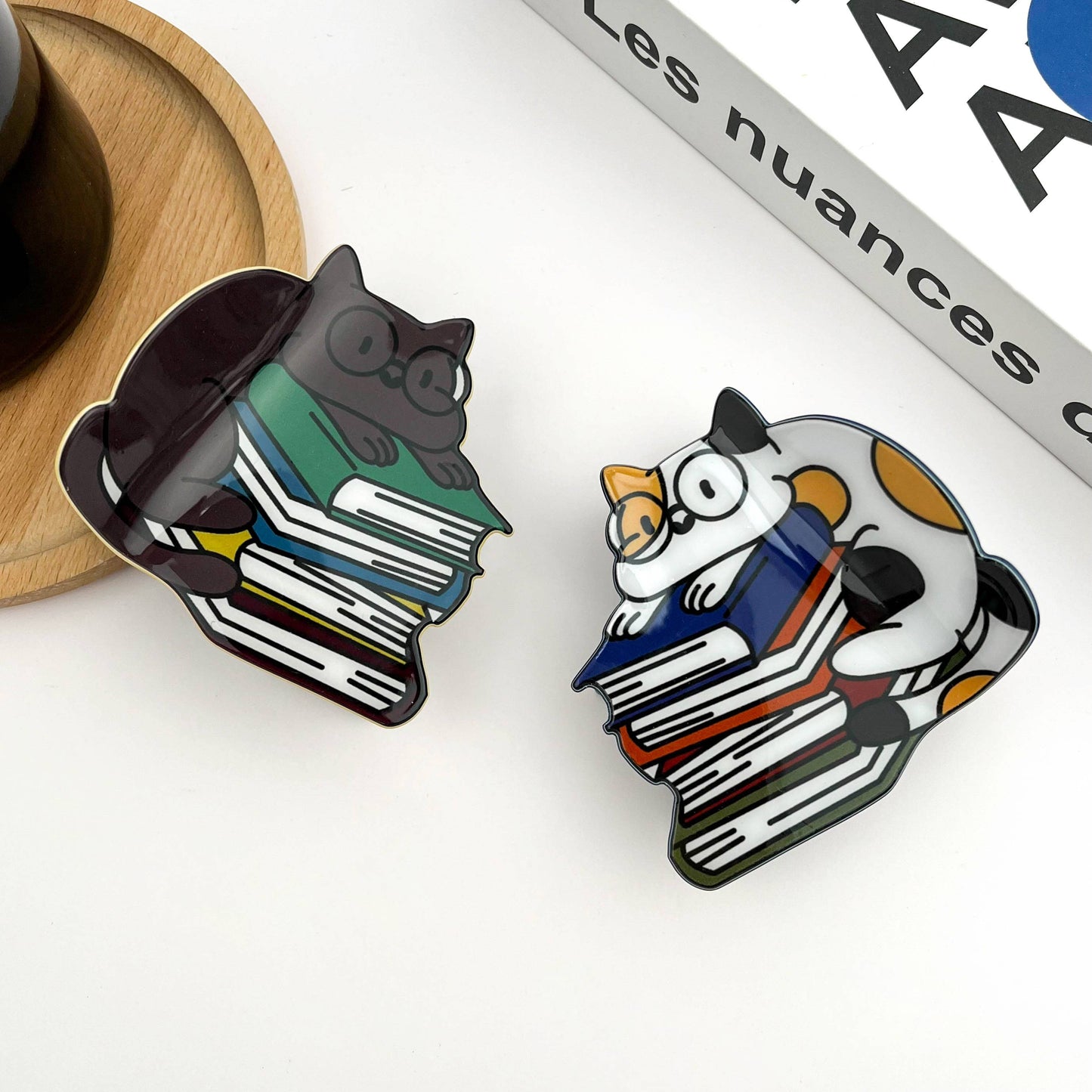 Cat on Book Stack Hair Clip