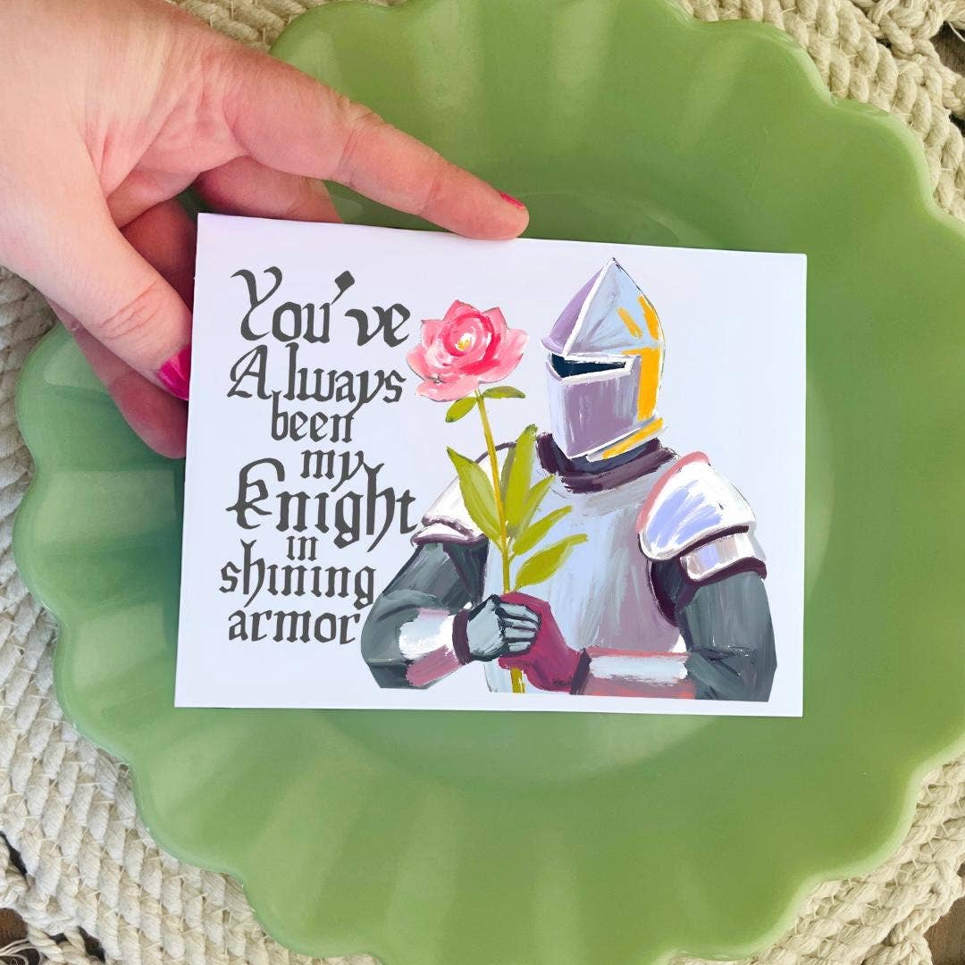 Nerdy Medieval Knight Love Greeting Card