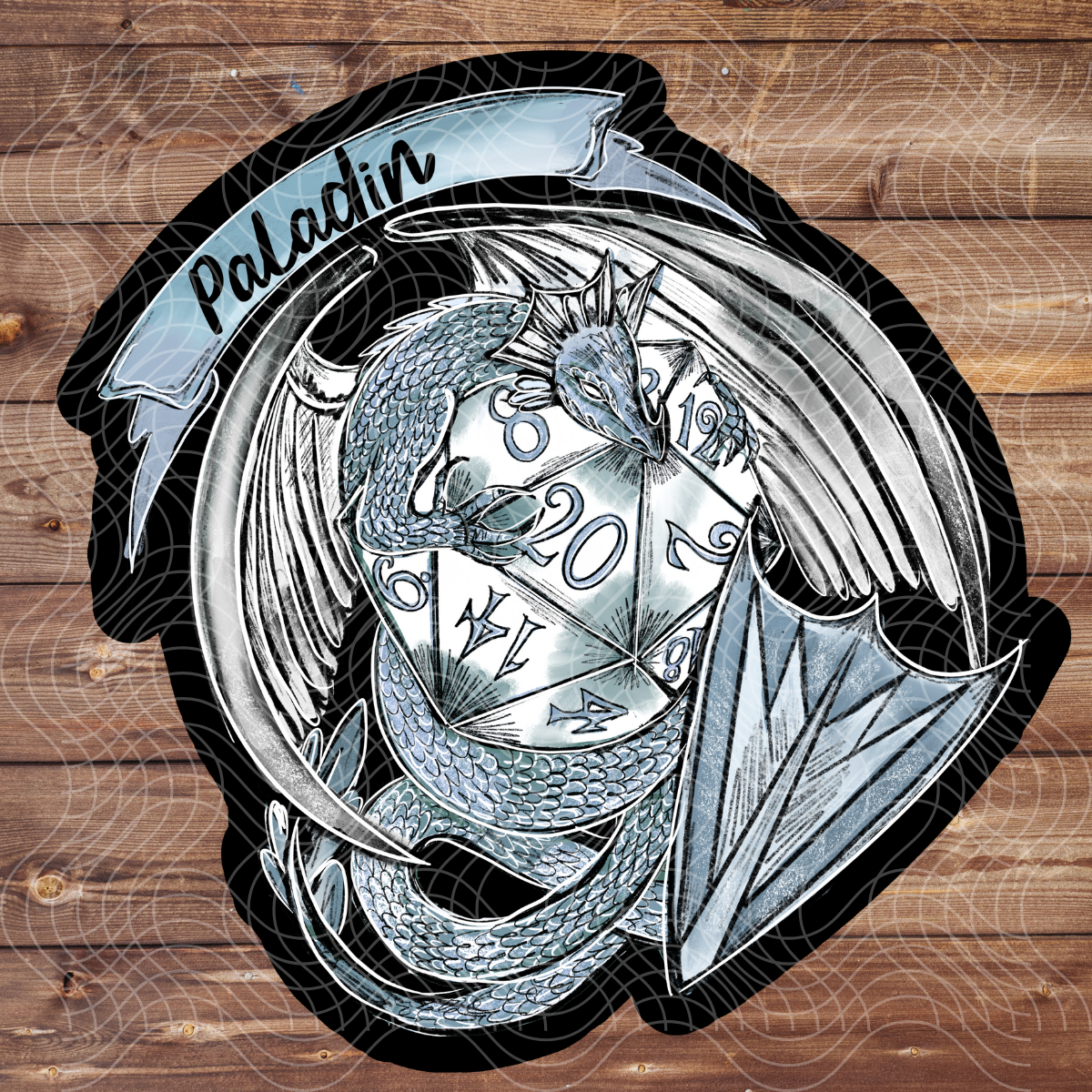 3" Paladin RPG Dice D&D D20 Gaming Dragon Vinyl Sticker