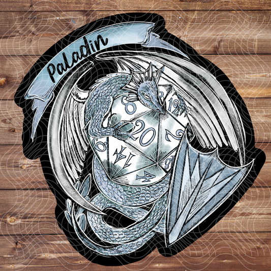 3" Paladin RPG Dice D&D D20 Gaming Dragon Vinyl Sticker