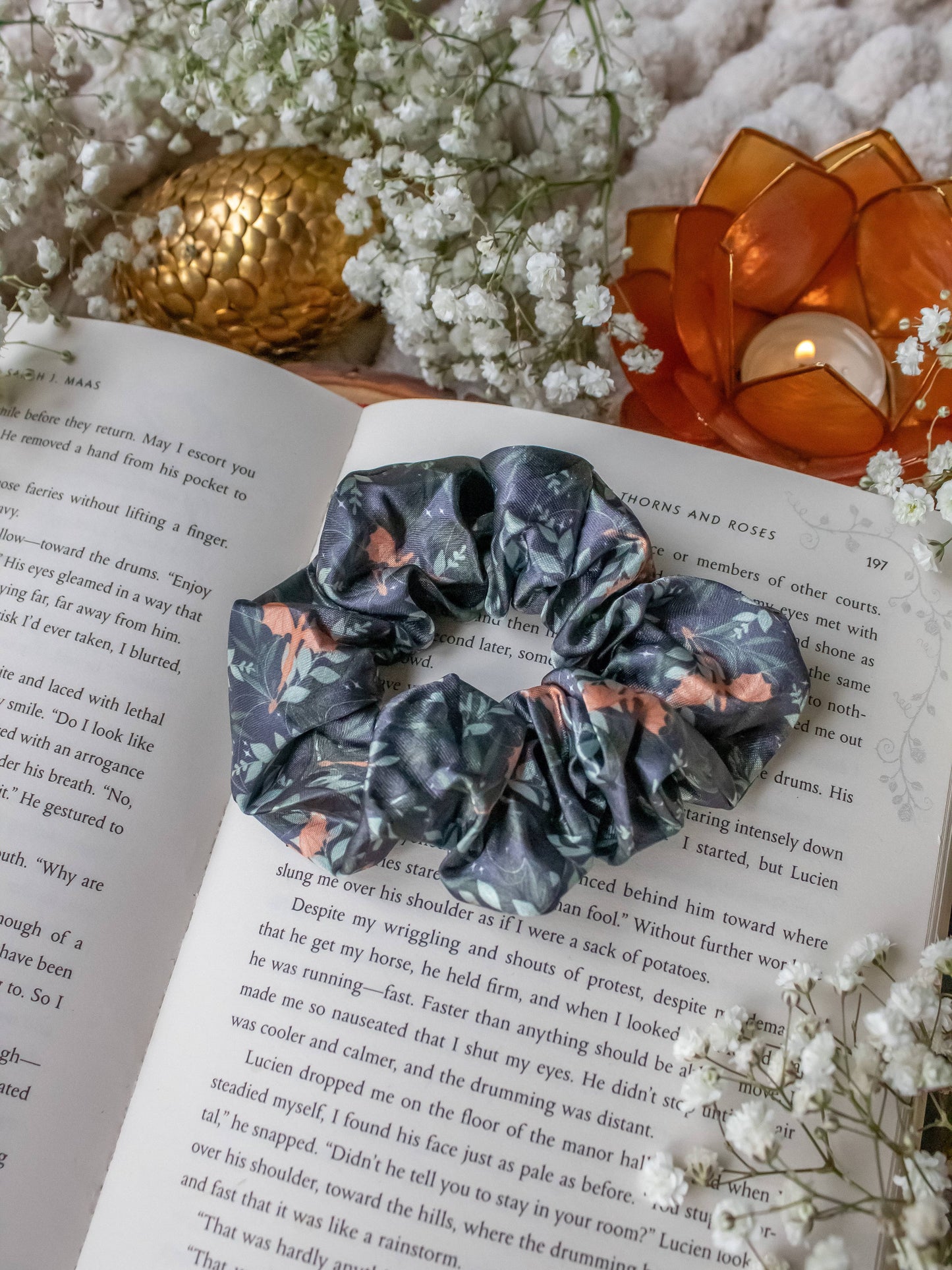 Bookish Satin Scrunchie | Fourth Wing Tairn and Andarna