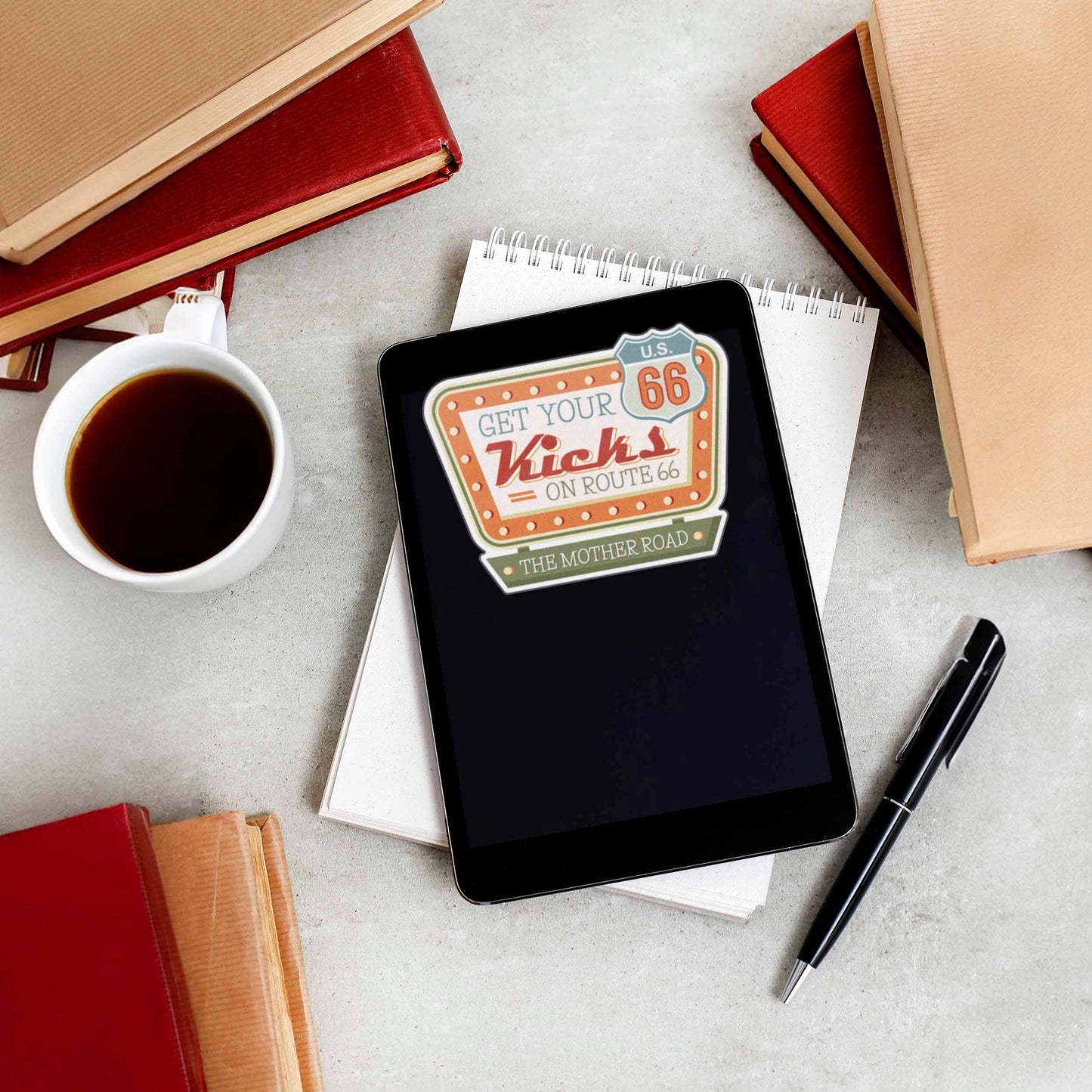 Get Your Kicks on Route 66 Sticker - Retro Road Trip Decal