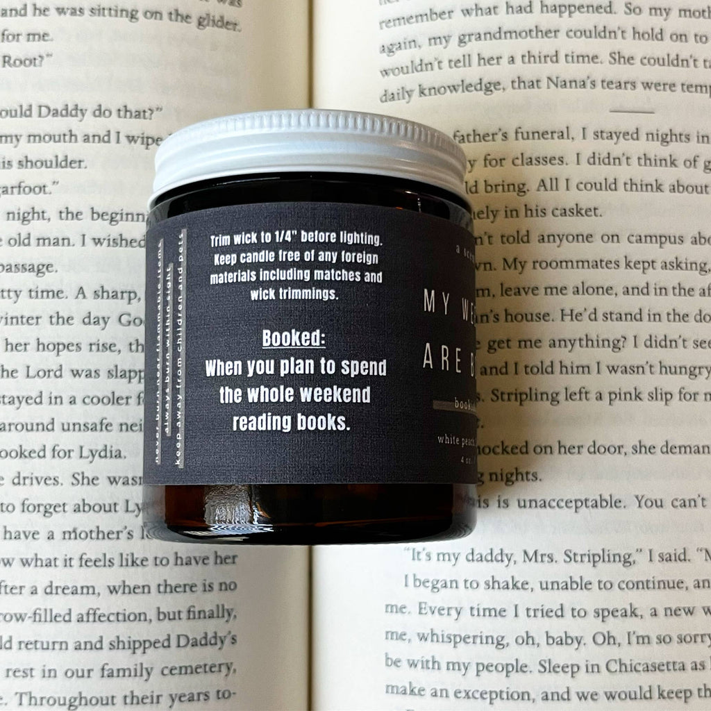 My Weekends Are Booked  -  Bookish Candle | Book Themed