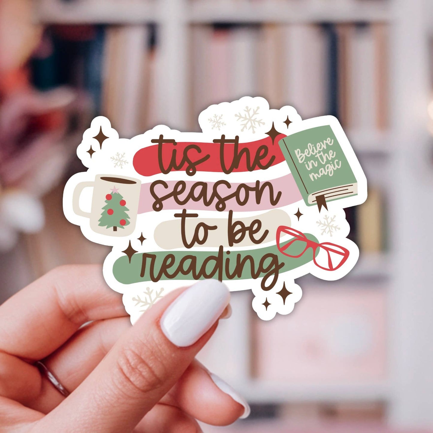 Tis The Season To Be Reading Sticker