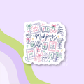 Mahjong Sayings Sticker | Cute Mahjong Collage Vinyl Sticker