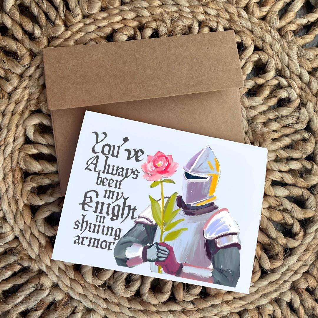 Nerdy Medieval Knight Love Greeting Card