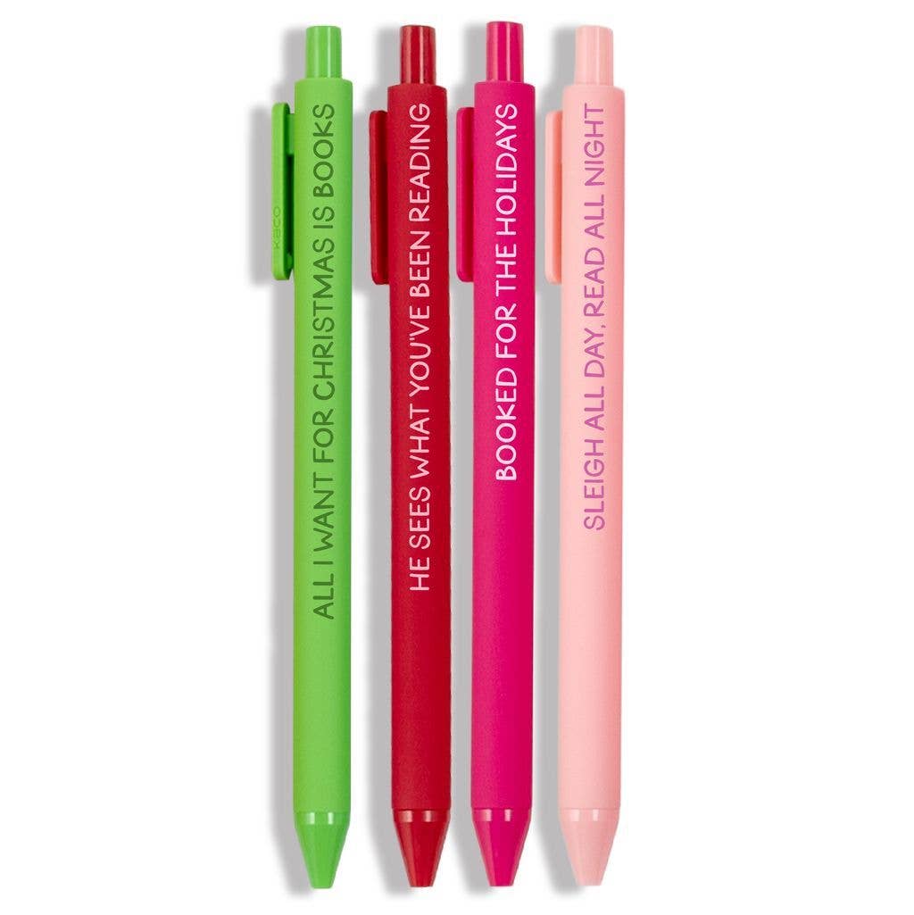 Merry Bookmas Reader Christmas Pen Set