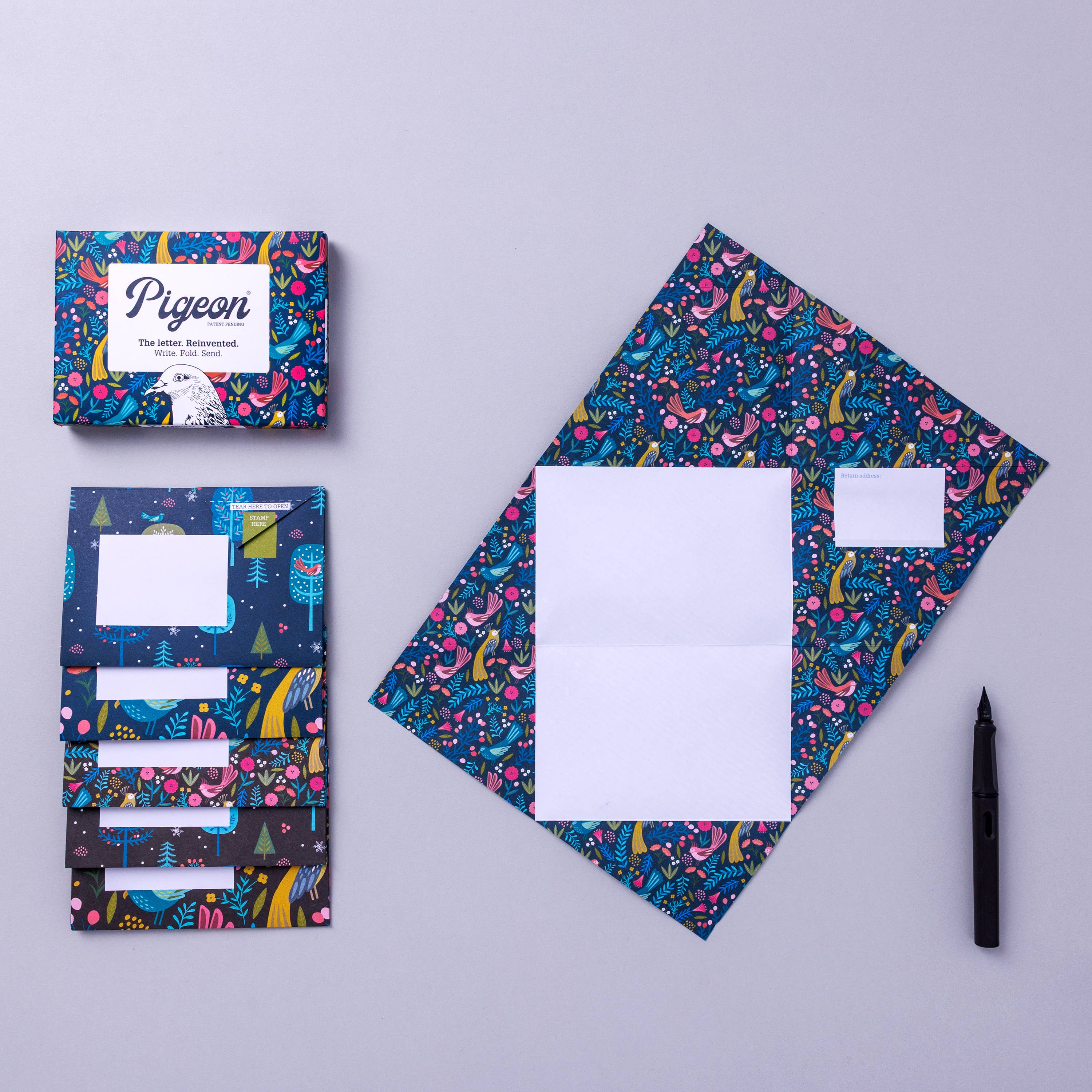 Magical Menagerie Pigeon, Folding Letter Set, Pack of 6