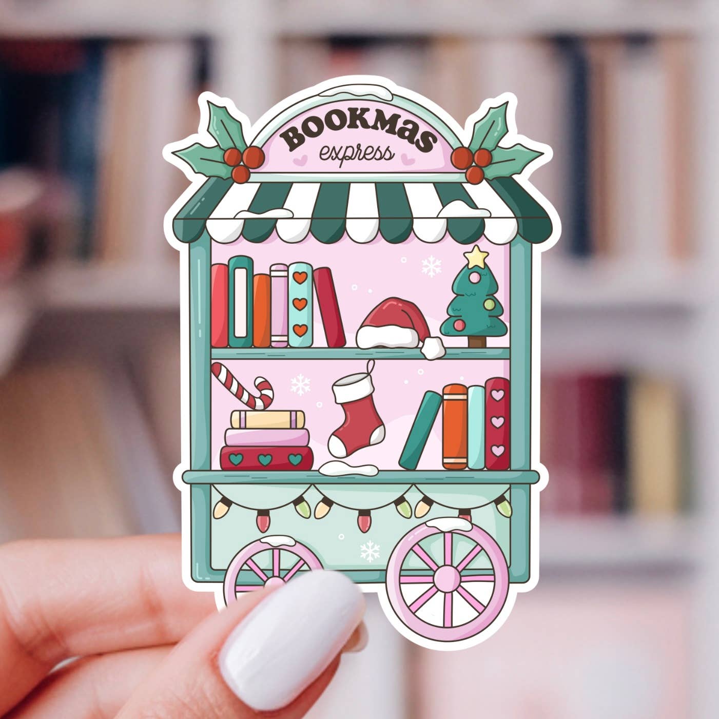Bookmas Express Holiday Sticker