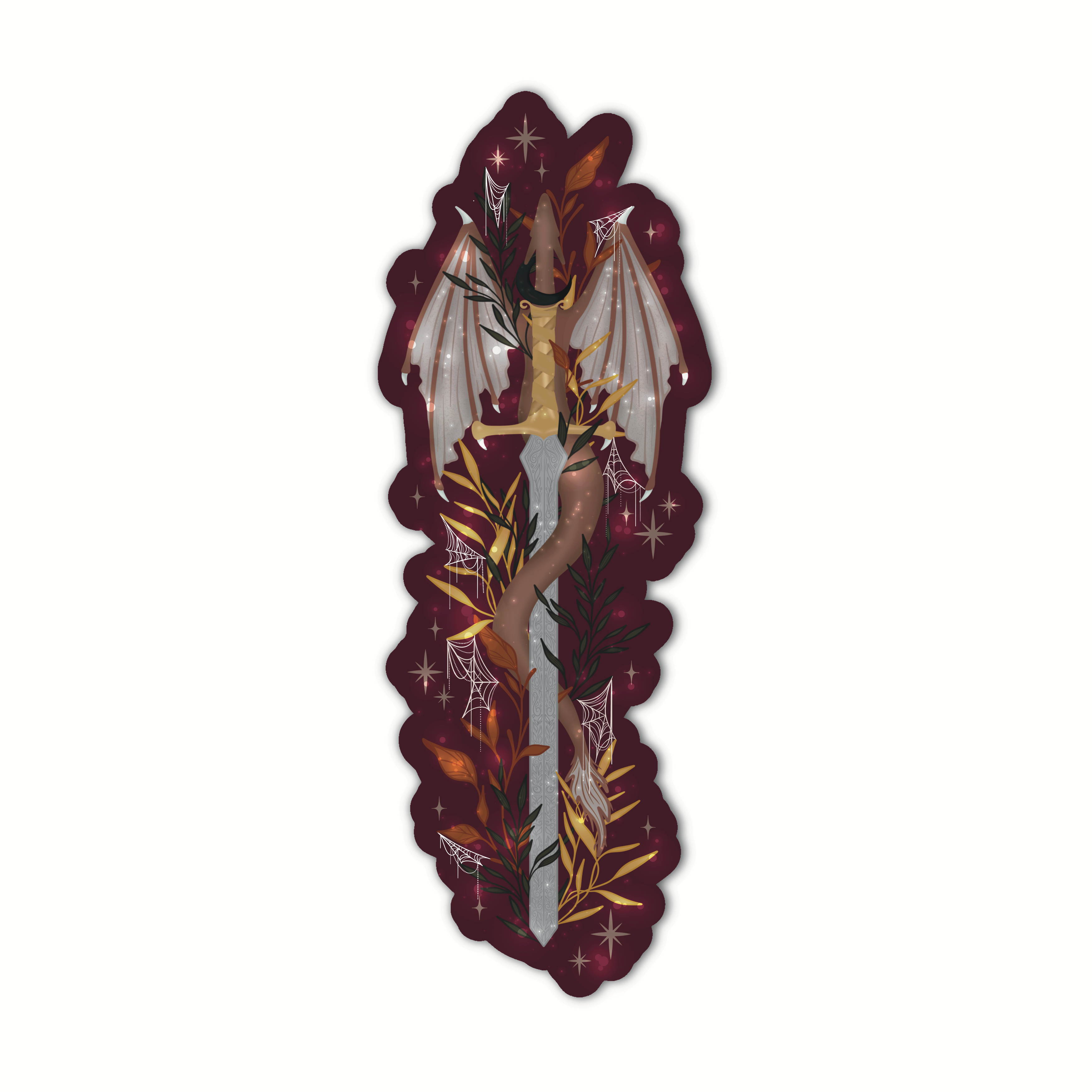 Haunted Dragon Sword Spooky Halloween Die-Cut Bookmark