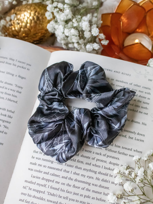 Bookish Fantasy Satin Scrunchie | Enchanted Spiderwebs