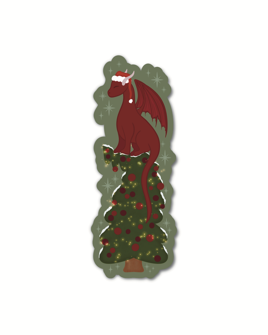 Christmas Tree Dragon Die-Cut Bookmark
