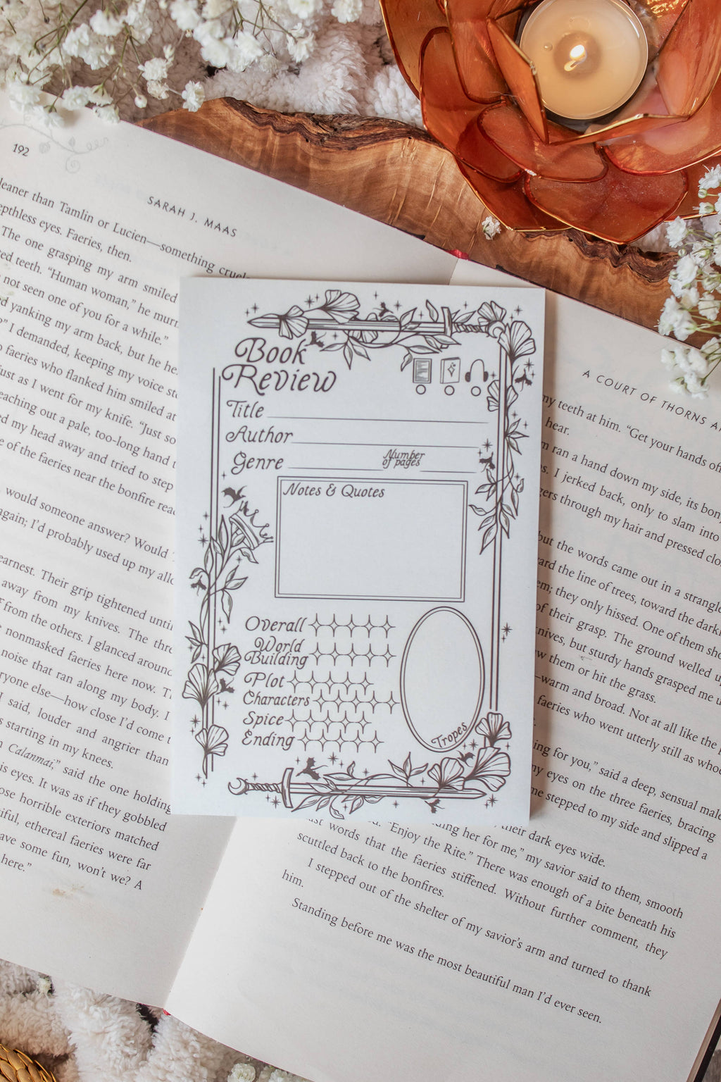 4x6 Book Review Post-it Notepad | Ivory Swords