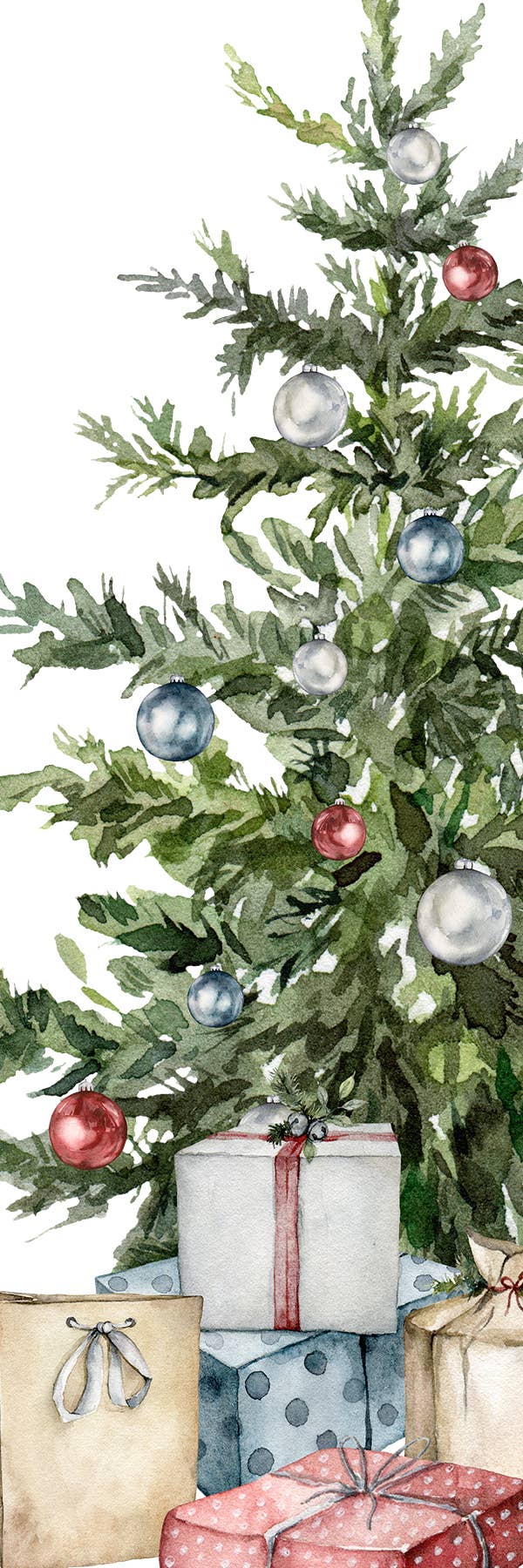 Christmas Tree Watercolor Bookmark