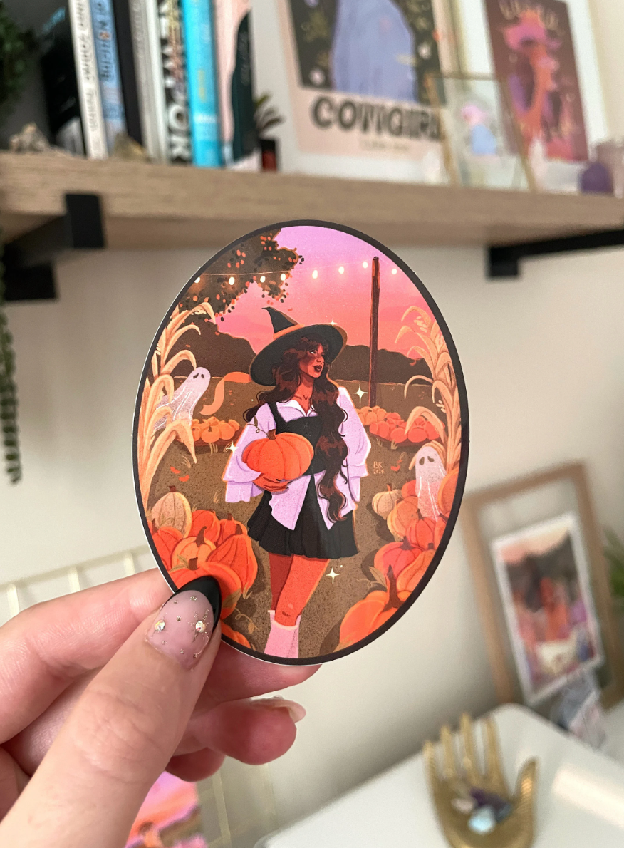 Pumpkin Patch Witch Sticker