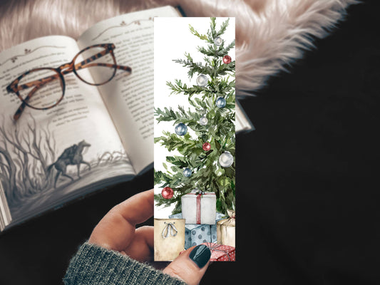 Christmas Tree Watercolor Bookmark