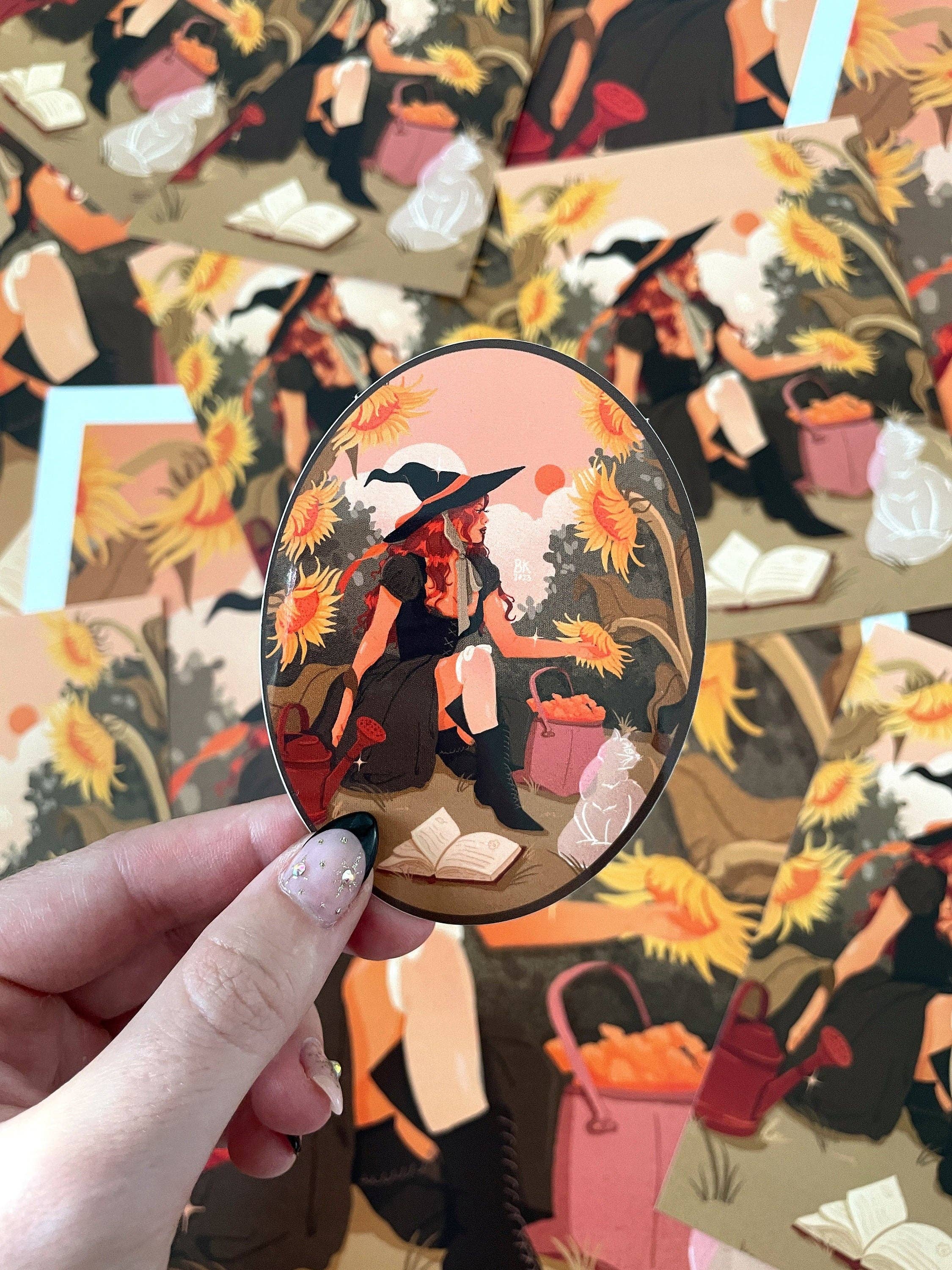 Gardening Witch Sticker