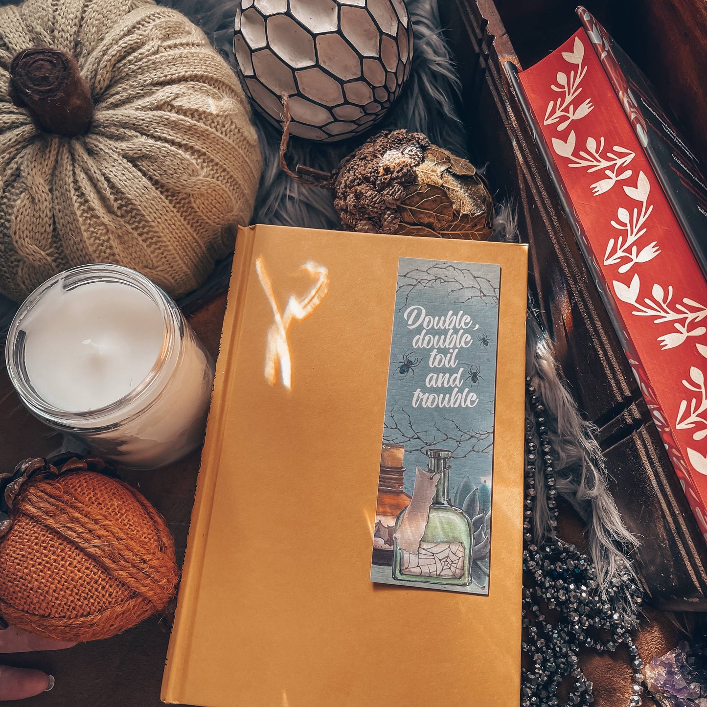 Spooky Halloween Bookmark, Double Double Toil and Trouble