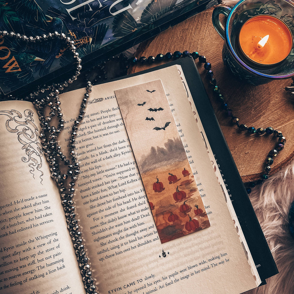 Bats in the Pumpkin Patch Halloween Bookmark