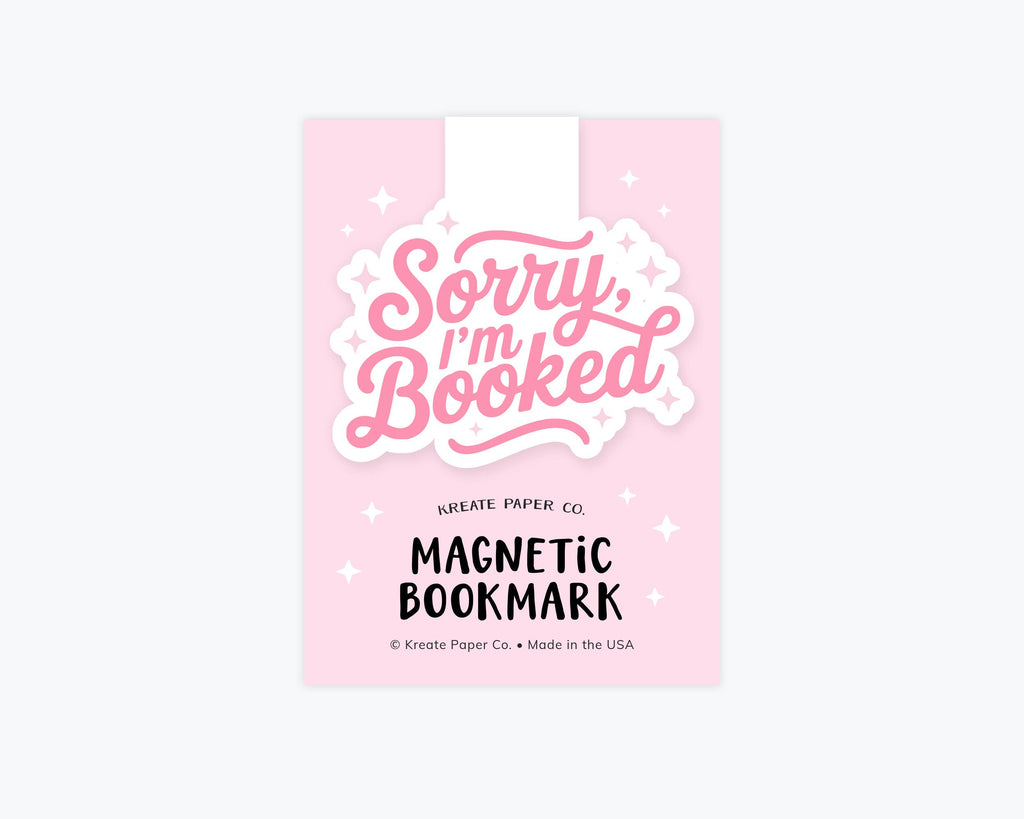 Cute Magnetic Bookmark, Typography - Sorry I'm Booked