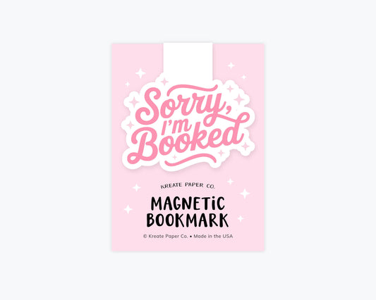 Cute Magnetic Bookmark, Typography - Sorry I'm Booked