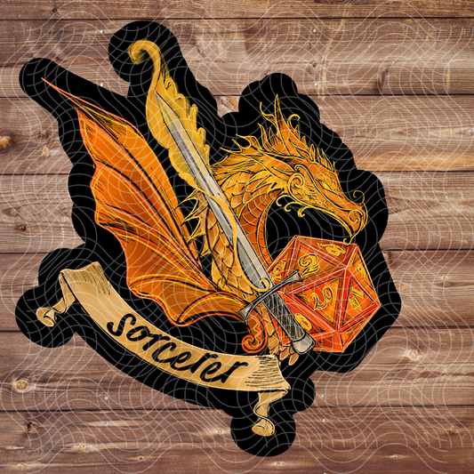 3" Sorcerer RPG Dice D&D D20 Gaming Dragon Vinyl Sticker