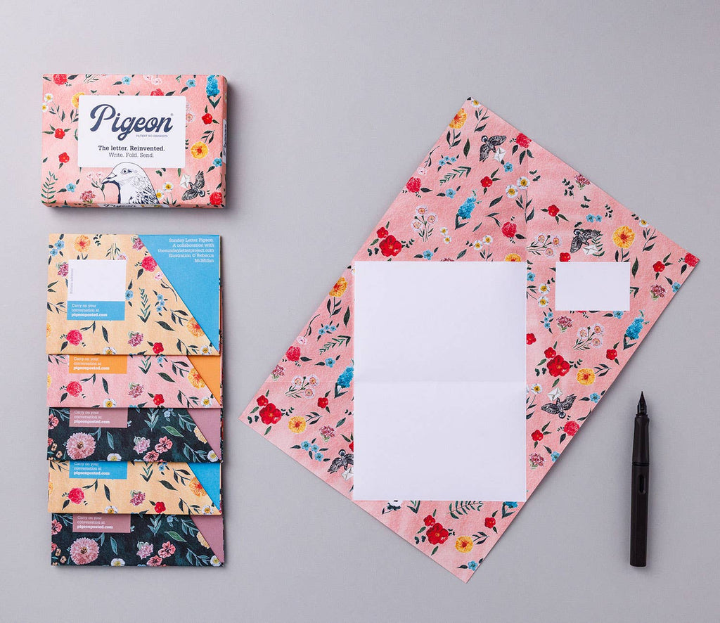 Sunday Letter Pigeon, Folding Letter Stationery, Pack of 6