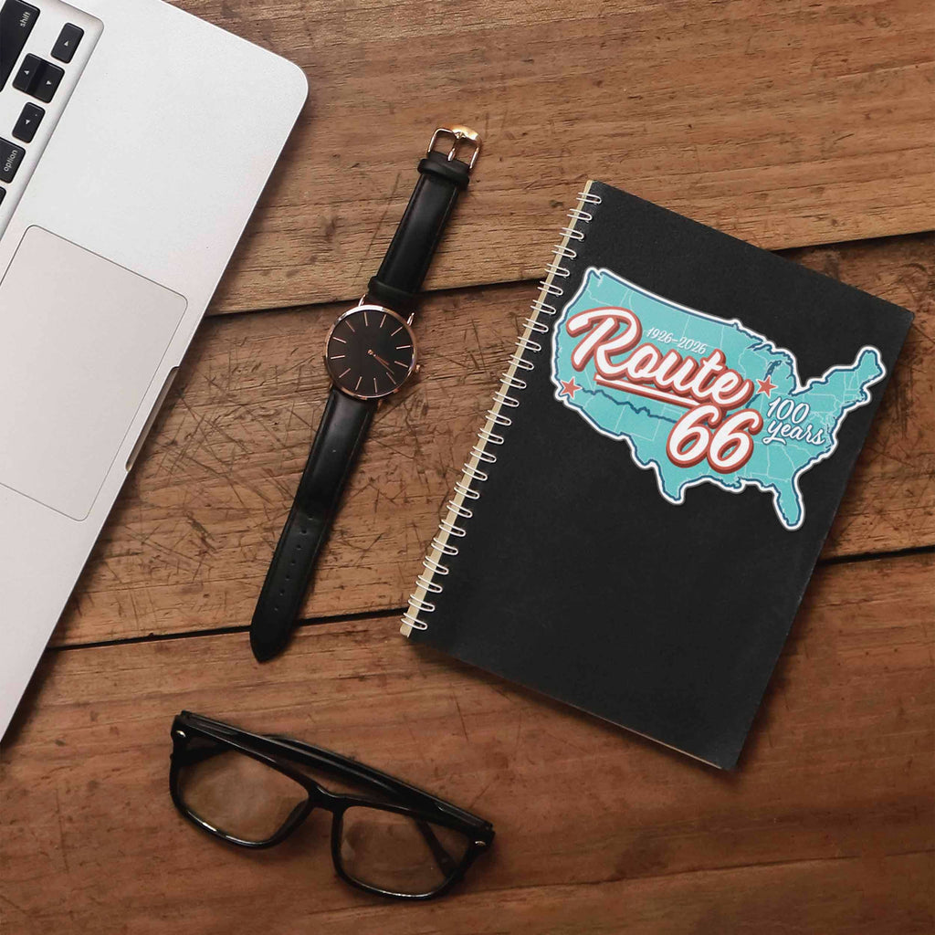 Route 66 Retro Road Map Sticker - 100th Anniversary Decal
