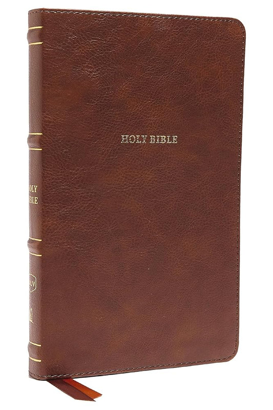 NKJV, Thinline Bible, Leathersoft, Brown, Red Letter, Comfort Print: Holy Bible, New King James Version cover image