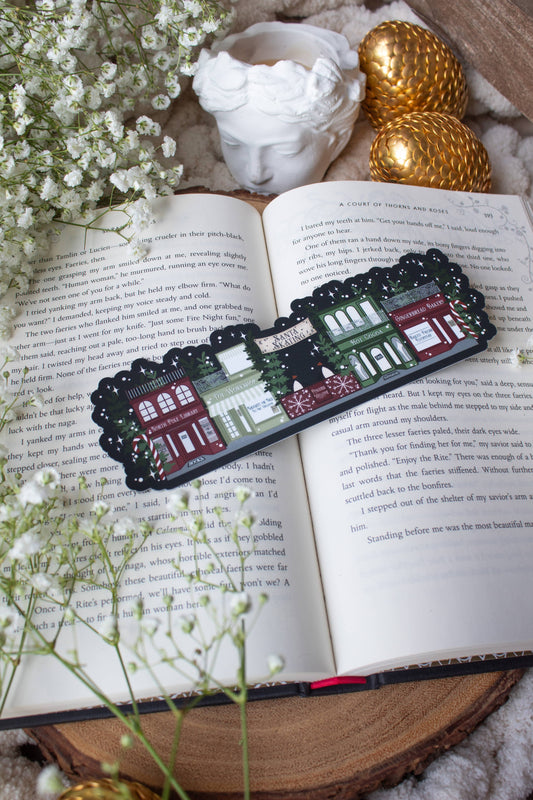 Christmas Village Street Die Cut Bookmark | Soft Touch
