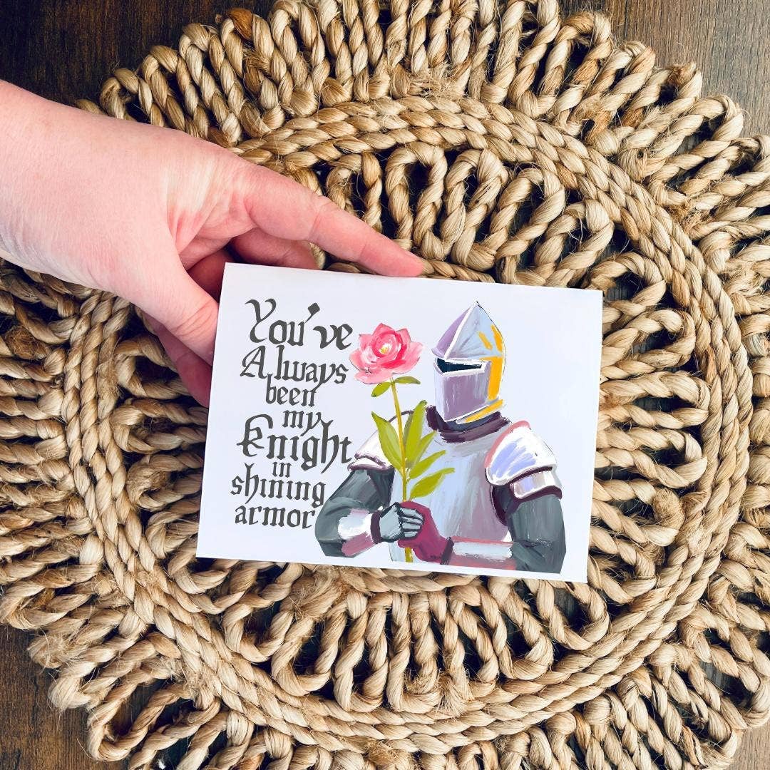 Nerdy Medieval Knight Love Greeting Card