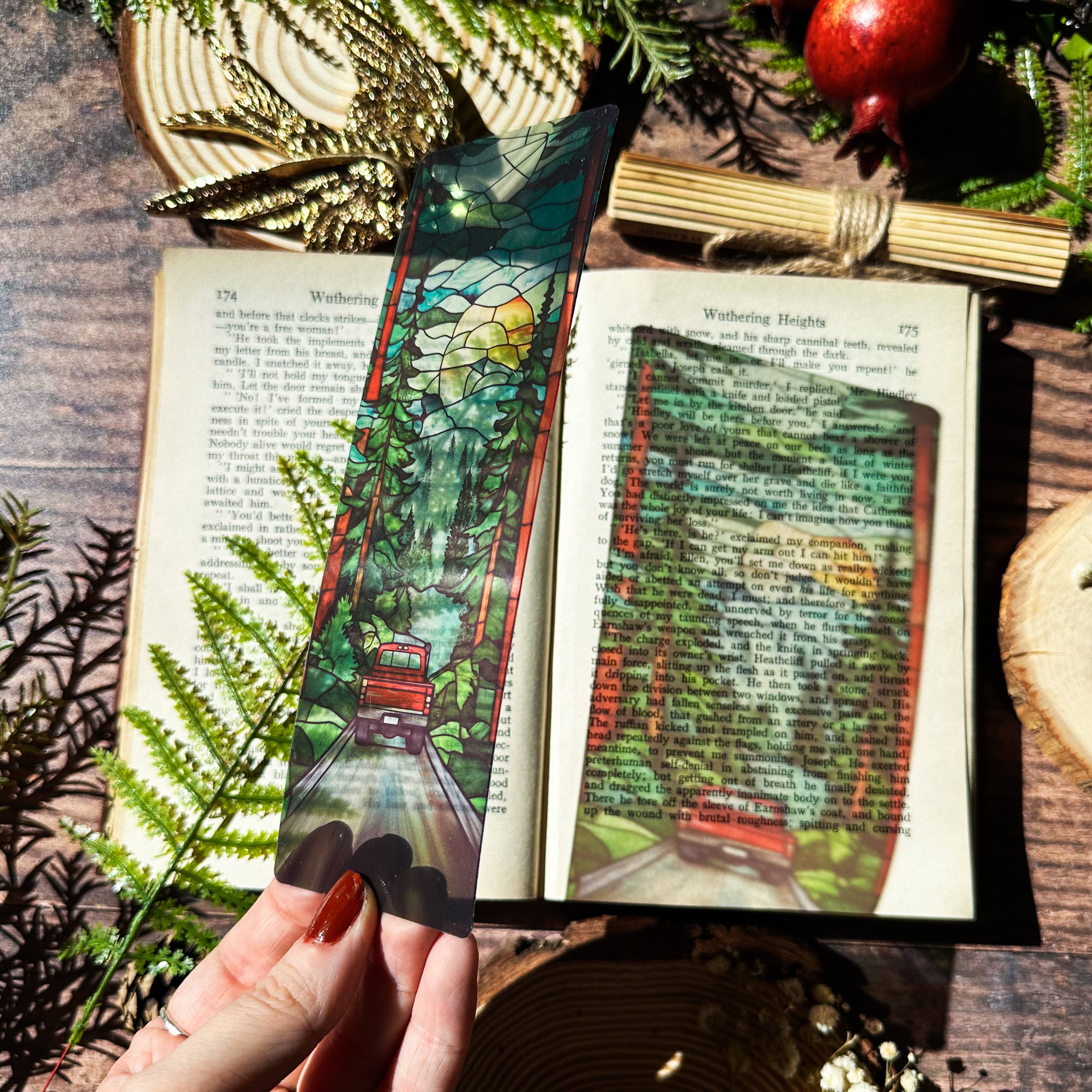 Red Truck Stained Glass Bookmarks