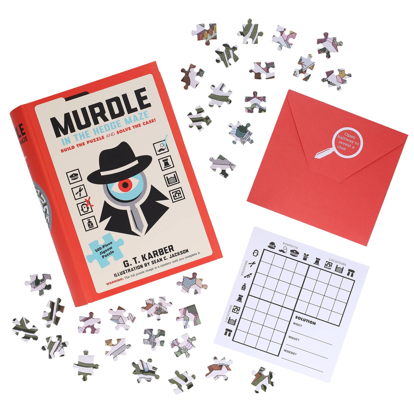 Murdle in the Hedge Maze 500-Piece Jigsaw Puzzle
