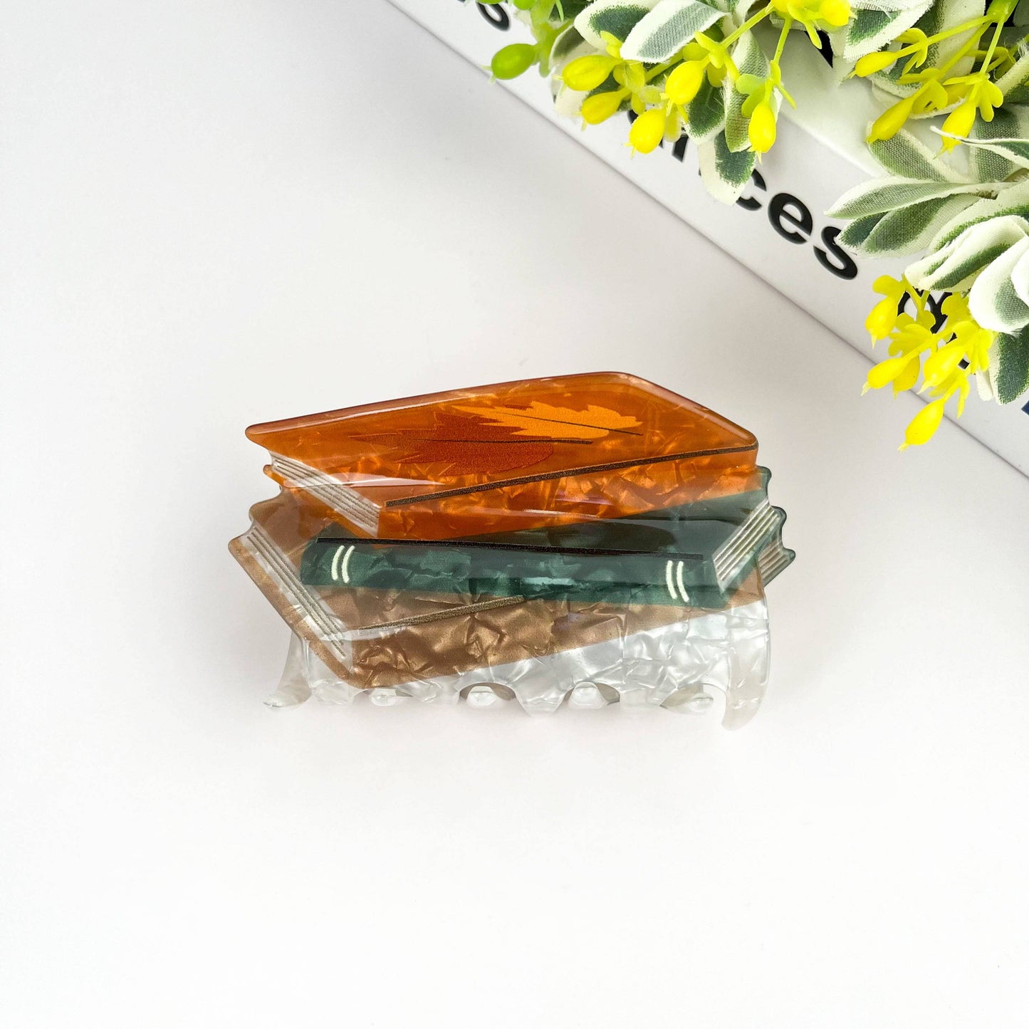 Stacked Book Hair Claw Clip, Funny Hair Clip